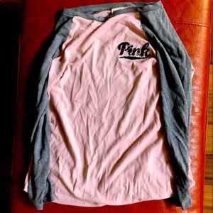 Pink Victoria Secret- Long Sleeve Baseball Tee
